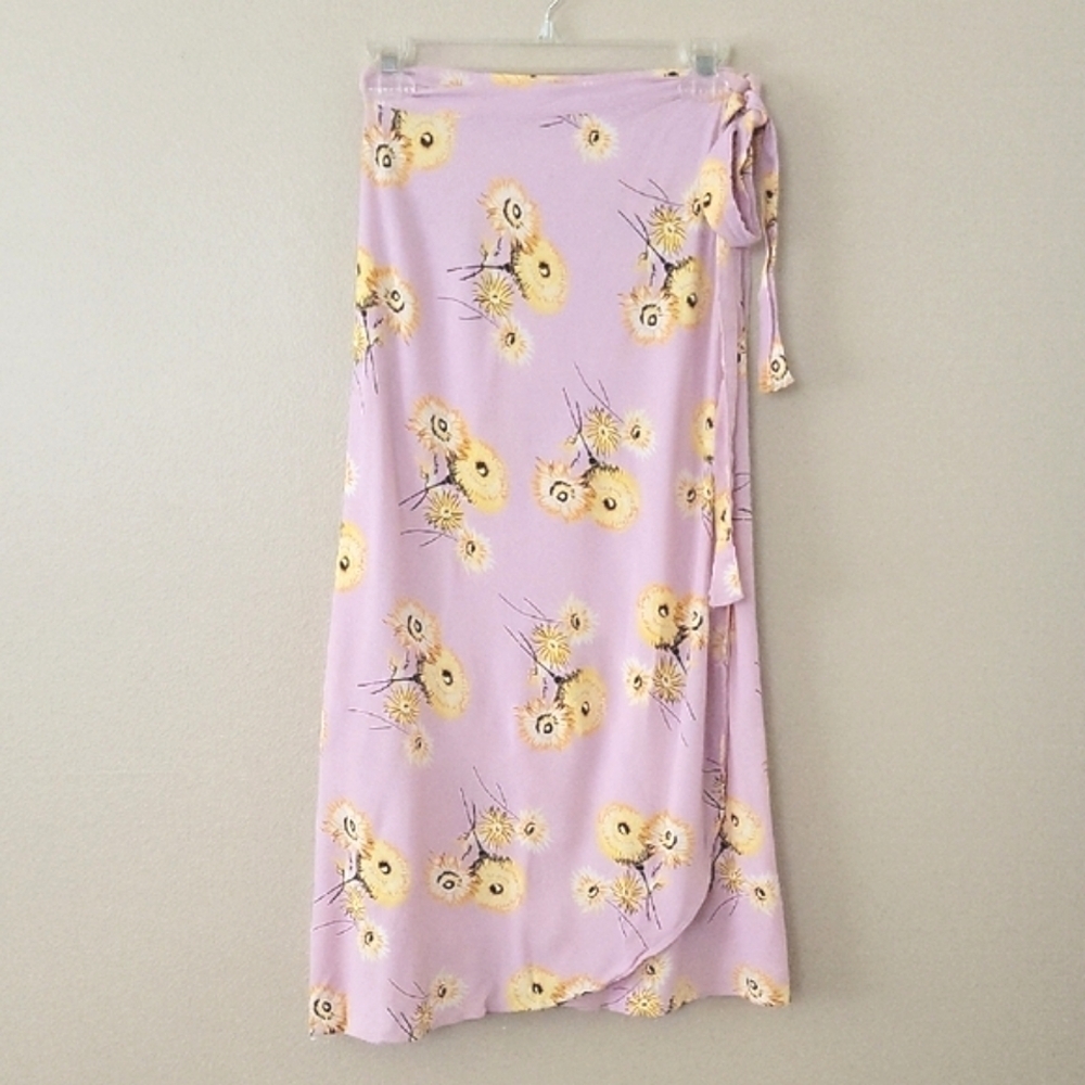 Madewell Dutch Dandelions Floral Midi Wrap Skirt - Size 2